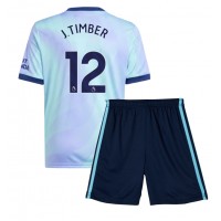 Echipament fotbal Arsenal Jurrien Timber #12 Tricou Treilea 2024-25 pentru copii maneca scurta (+ Pantaloni scurti)